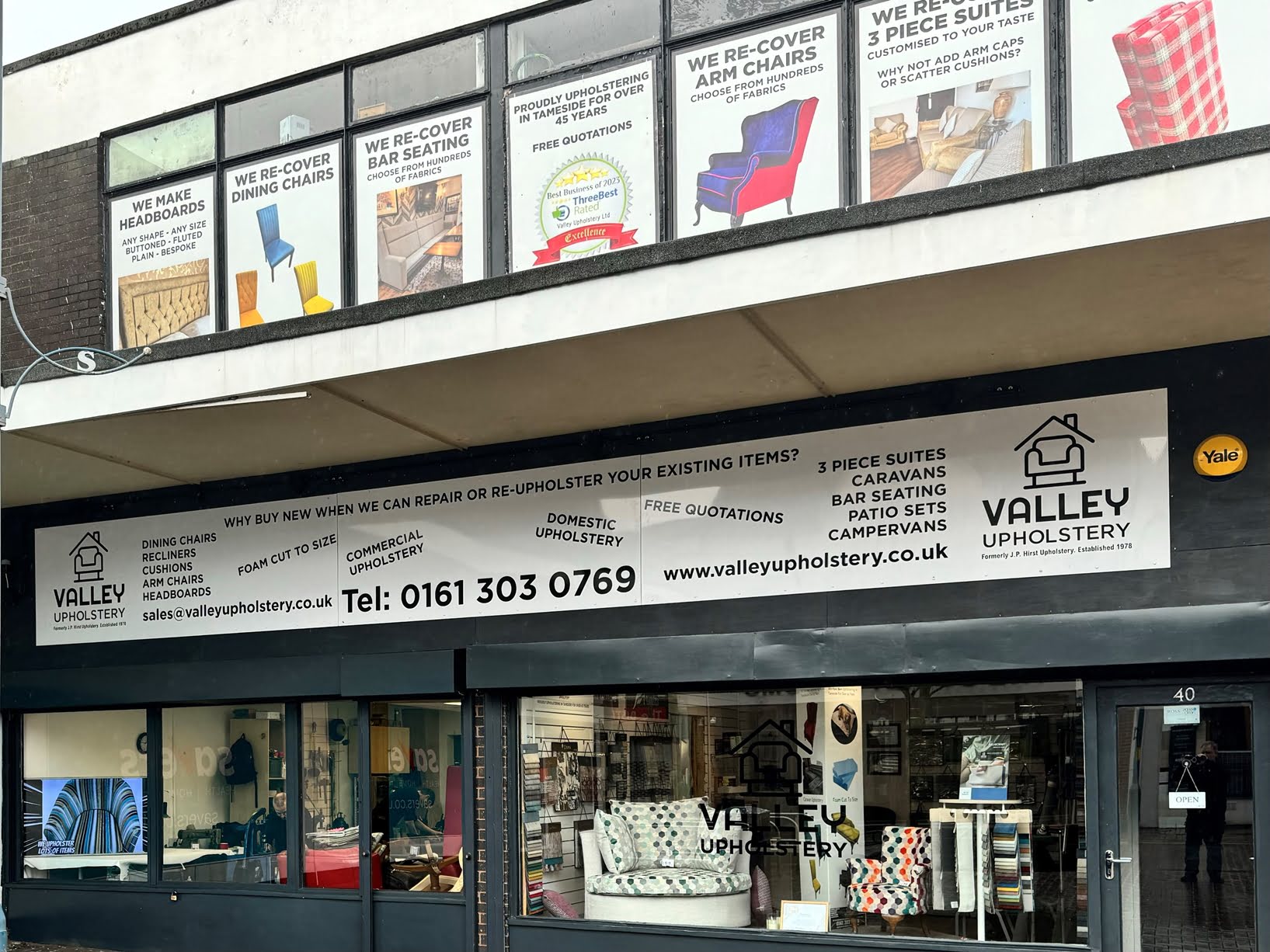 Valley upholstery shop front